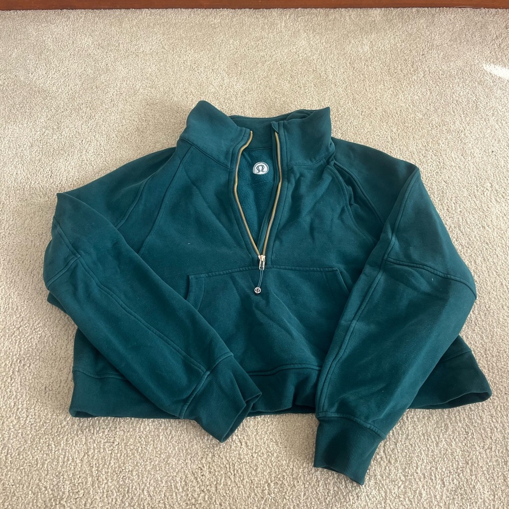 Lululemon Teal Scuba Oversized Funnel Neck Half-Zip Pullover